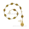 Guadalupe Rosary Decade Bracelet with Boreal Glass